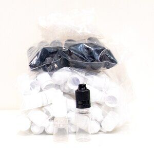 Bulk Lot of Empty Plastic Dropper Bottles Black & White Childproof Caps 2 Sizes